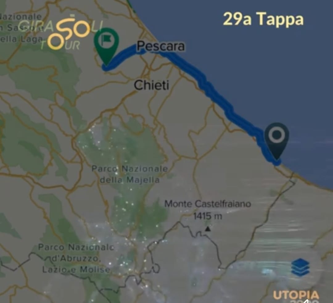 29a TAPPA: 11 LUGLIO 2021 VASTO (Ch) - LORETO APRUTINO (Pe) - 87,8 Km